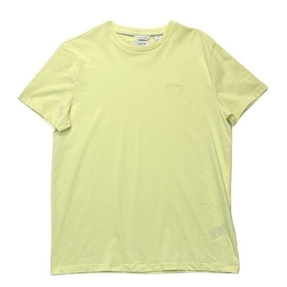 Calvin Klein Pima Cotton Tee Women’s Small Yellow Crewneck Short Sleeve T-Shirt